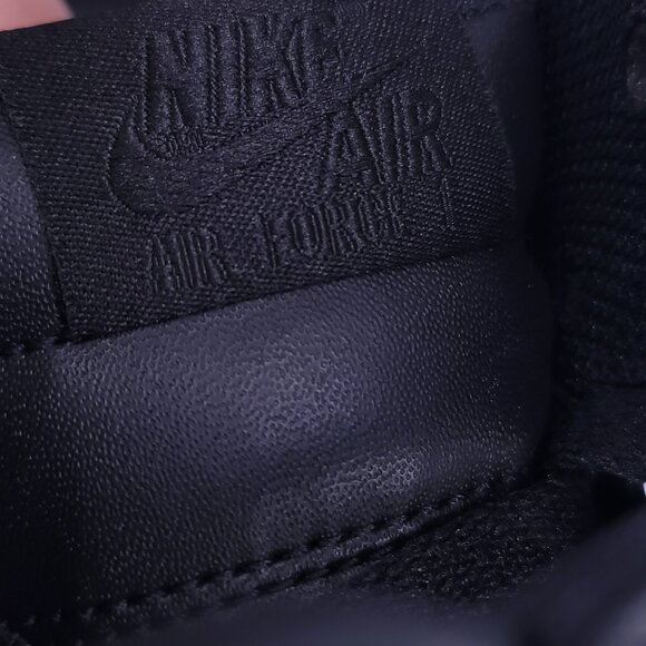 Nike Air Force 1 Mid '07 Black Leather Sneakers Size 11 CW2289-001 - Picture 15 of 16